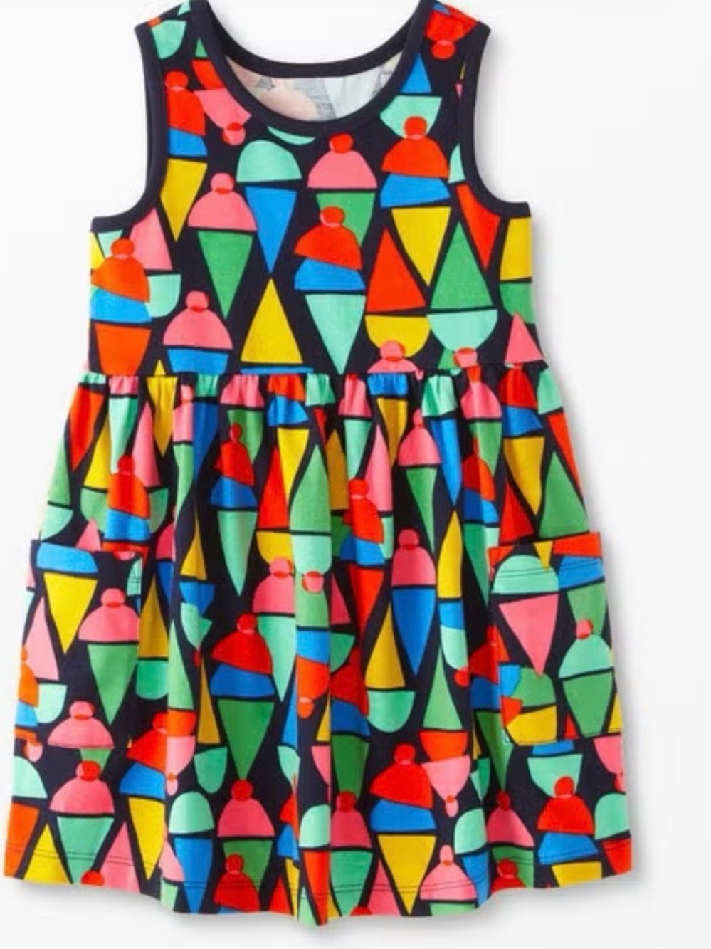 Hanna Andersson Dress with Bright Multicolor Ice Cream Cone Print